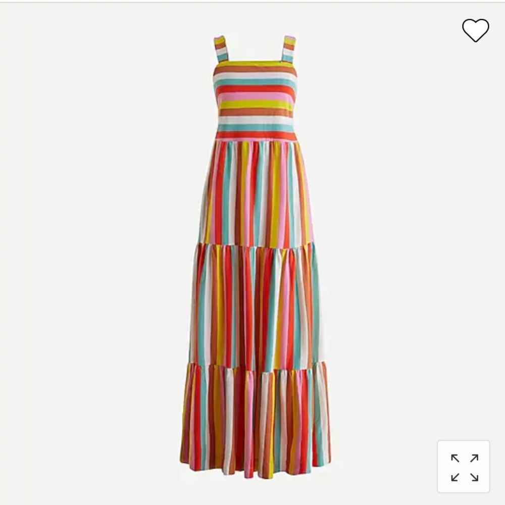 J Crew rainbow stripe maxi dress medium